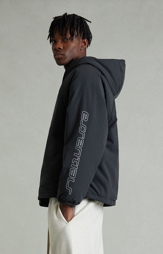 Fear of God ESSENTIALS Vintage Black Half-Zip Anorak Jacket | Pacsun