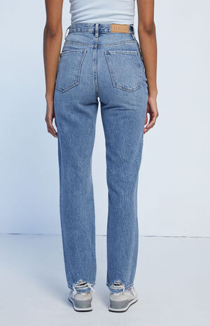 Eco Dark Blue Ripped&nbsp;Dad Jeans image number 4