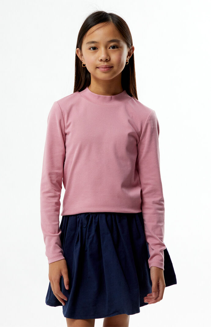 Pacsun Kids Mauve Long Sleeve Mock Neck Shirt