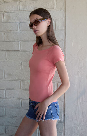 Coral Ginny Off-The-Shoulder Top image number 2