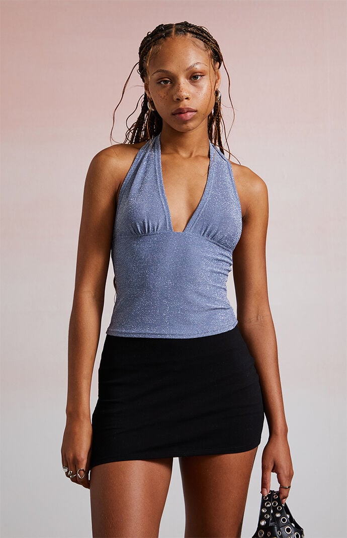 Third Charm Gina Shine Halter Top