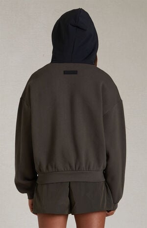 Essentials Ink Jet Black Nylon Fleece Hoodie image number 3