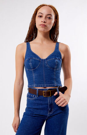 Posey Denim Corset Top image number 1