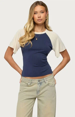 Fraise Contrast Raglan Top image number 1
