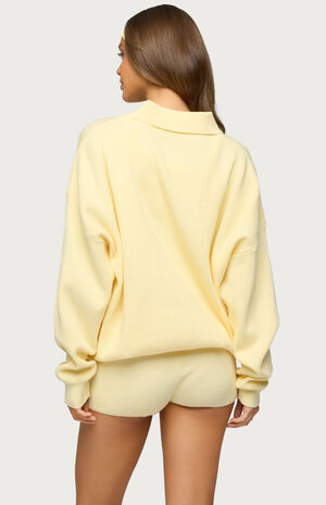 Lorie Oversized Knit Polo Sweater image number 3