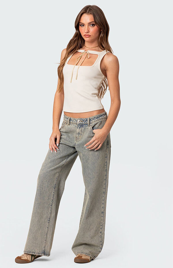 Edikted Isabetta Tie Front Tank Top