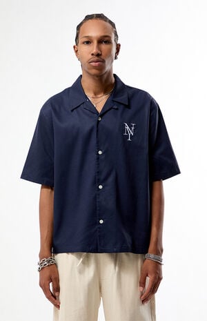New York Embroidered Camp Shirt image number 1
