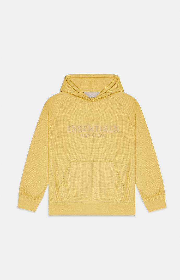 피오갓 에센셜 Fear Of God Kids Light Tuscan Waffle Knit Hoodie