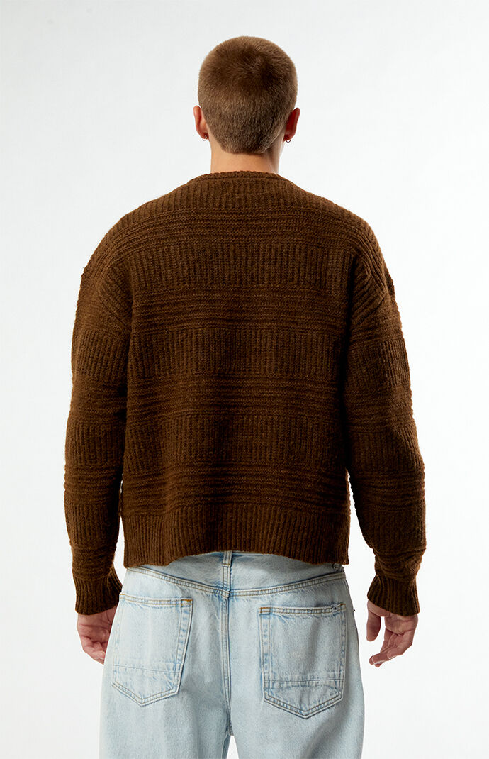 Pacsun Brown Allan Jacquard Crew Neck Sweater | PacSun