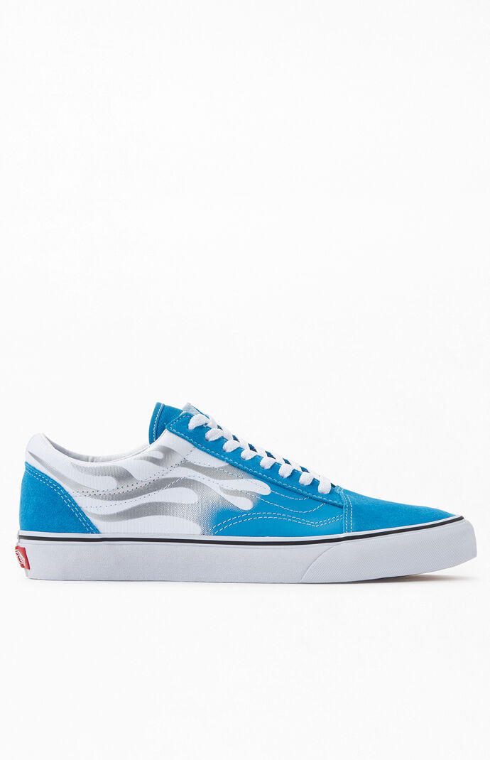 blue flame vans old skool