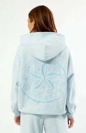 Seashell Embroidered Oversized Hoodie image number 4