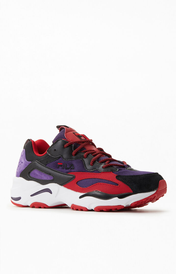 White & Burgundy Ray Tracer Shoes