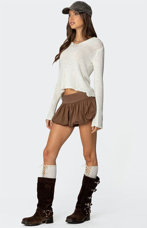 Mai Hooded V Neck Sweater image number 4