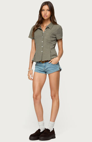 Alisa Plaid Tailored Button Up Shirt image number 4