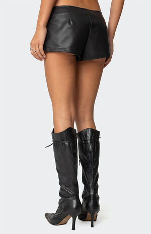 Studded Faux Leather Micro Shorts image number 5