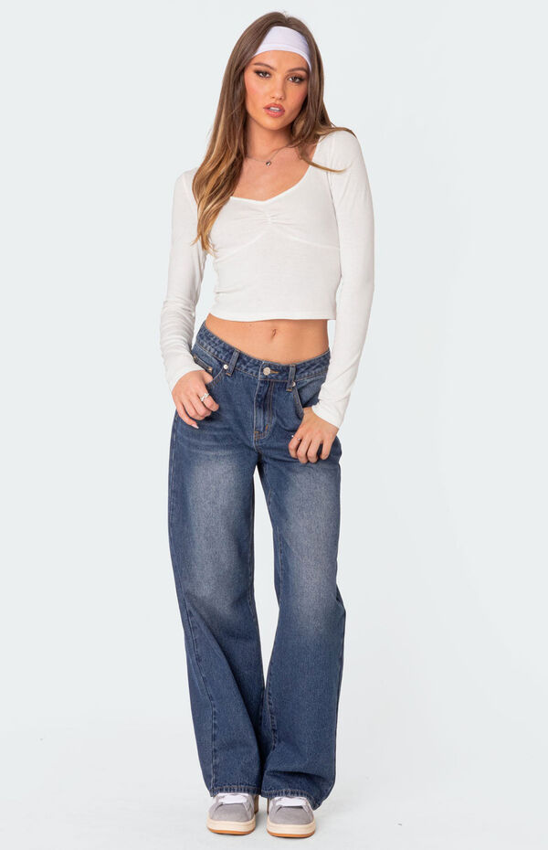Edikted Karie Relaxed Mid Rise Jeans