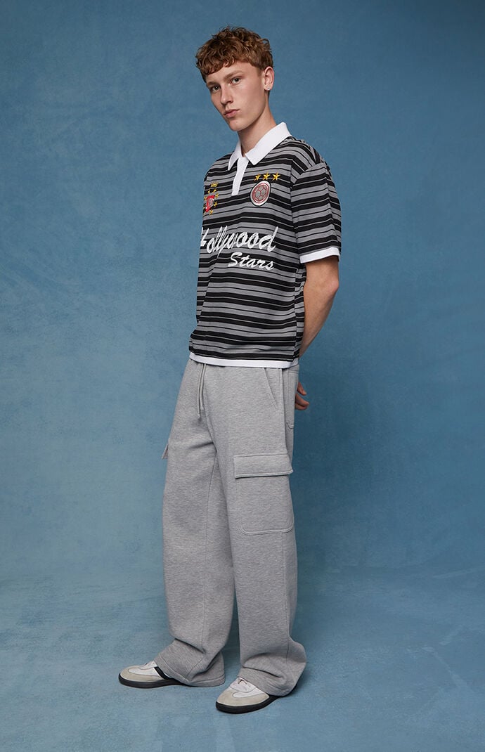 Pacsun Gray Fleece Extreme Baggy Cargo SweatpantsÂ 