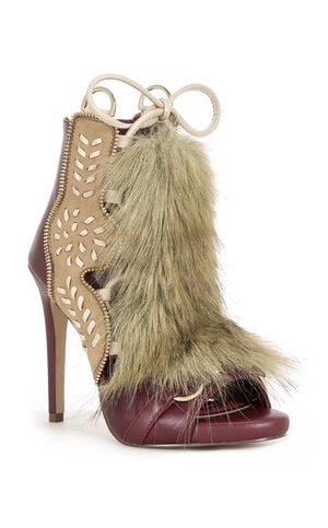 Women's Shainy Faux Fur Gladiator Sandal Booties image number 2