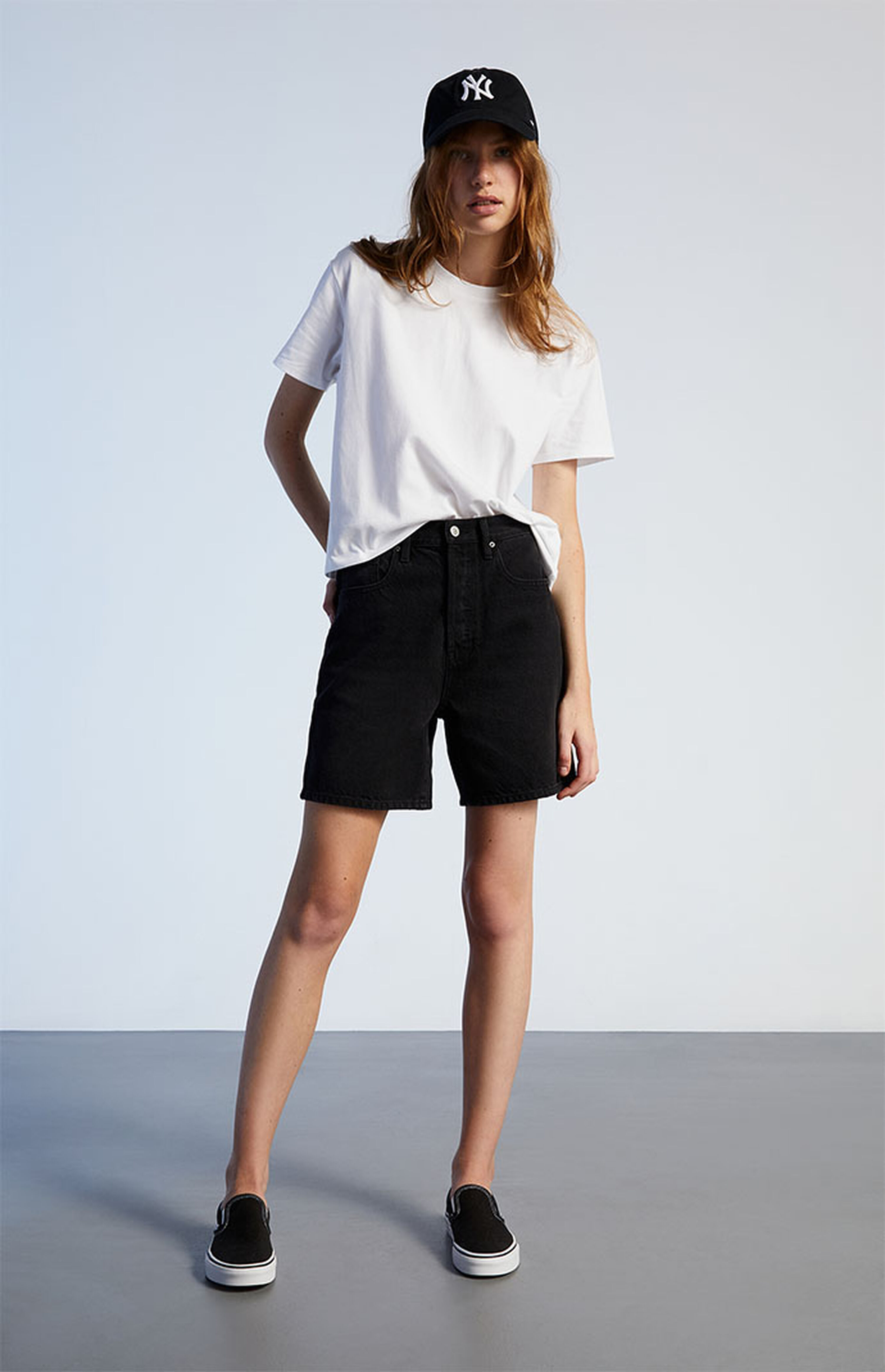 PacSun Eco Black Denim Dad Shorts PacSun