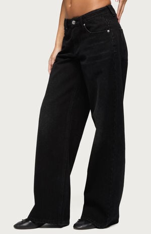 Raelynn Washed Low Rise Baggy Jeans image number 2