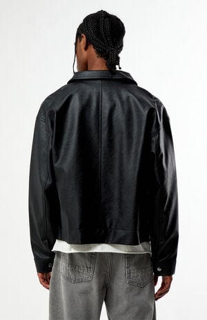 Black Faux Leather Billie Gas Jacket image number 4