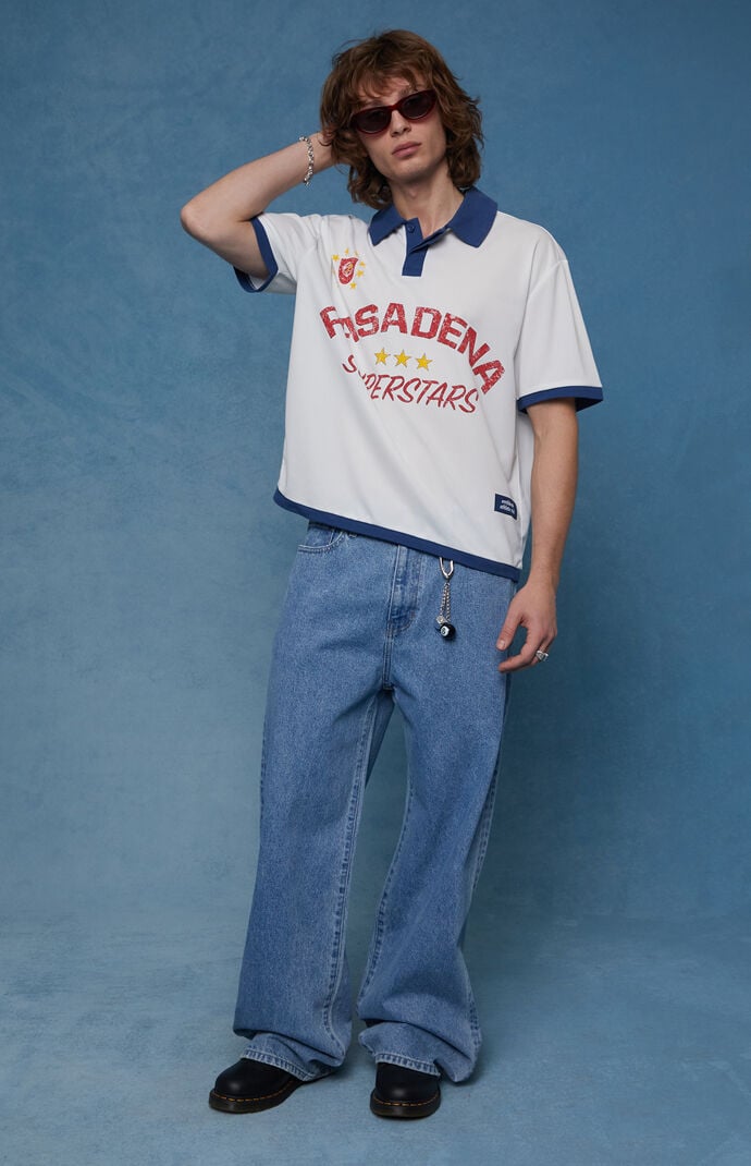 Pacsun Blake Extreme Baggy Jeans Embroidered Medium Blue