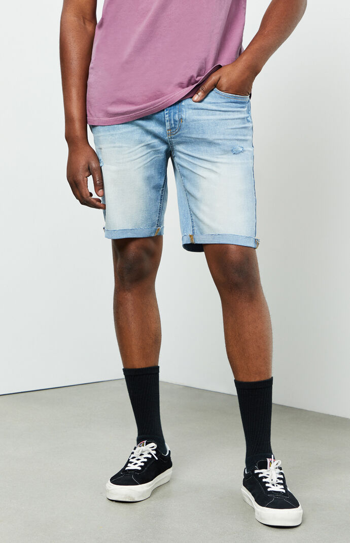 Light Cuffed Denim Shorts
