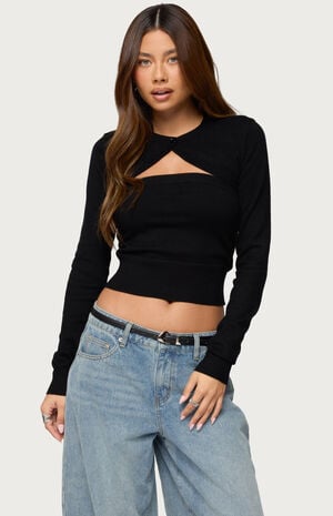 Knit Two Piece Shrug & Tube Top image number 1