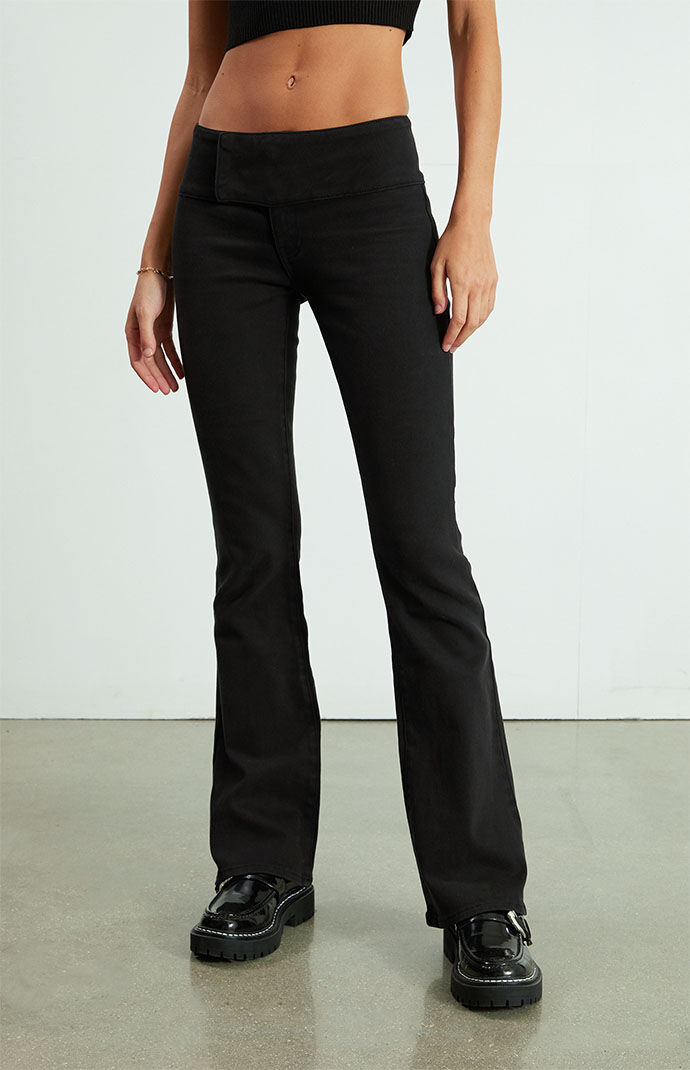 Low rise bootcut black pants cheap