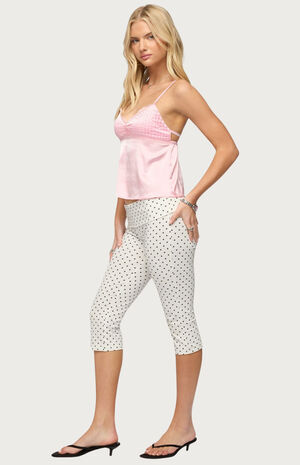 Blanca Satin Effect Lace Trim Tank Top image number 4