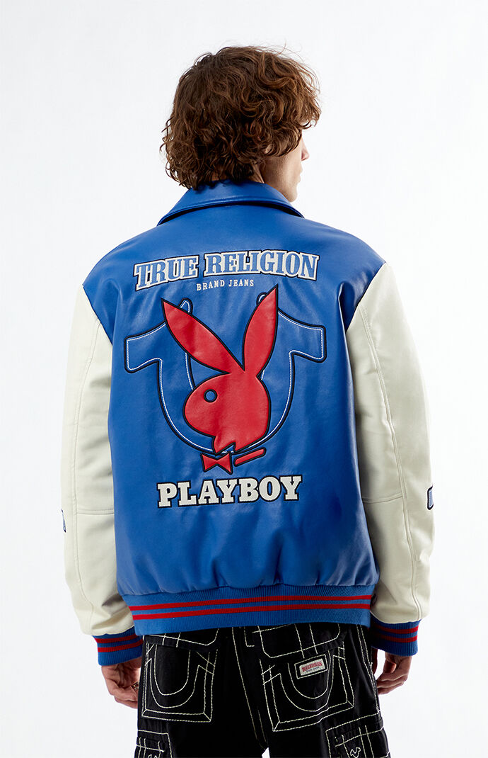 True Religion x Playboy Faux Leather Varsity Jacket PacSun