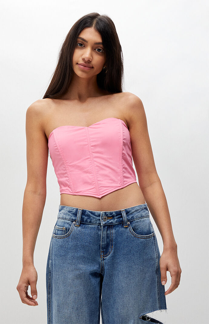 LA Hearts Strapless Corset Top | Pacsun