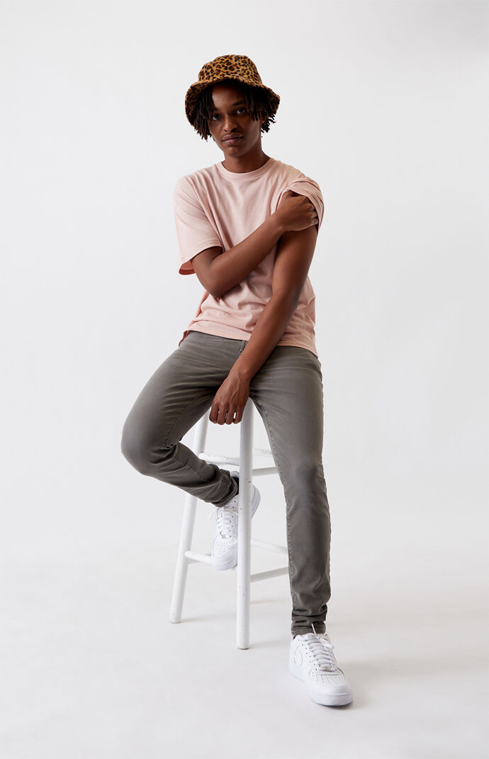 Gray Stacked Skinny Jeans