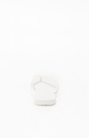 Women's White Slim Square Flip Flop Sandals image number 3