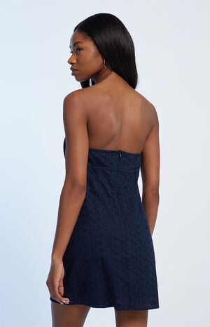 Eyelet Strapless Mini Dress image number 4