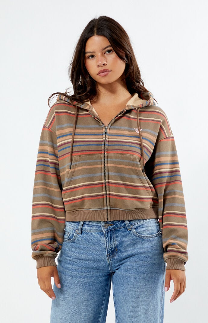 GUESS Originals Striped Full Zip Hoodie PacSun