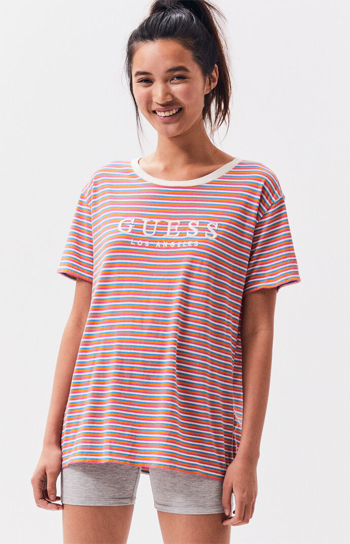guess jeans rainbow t shirt