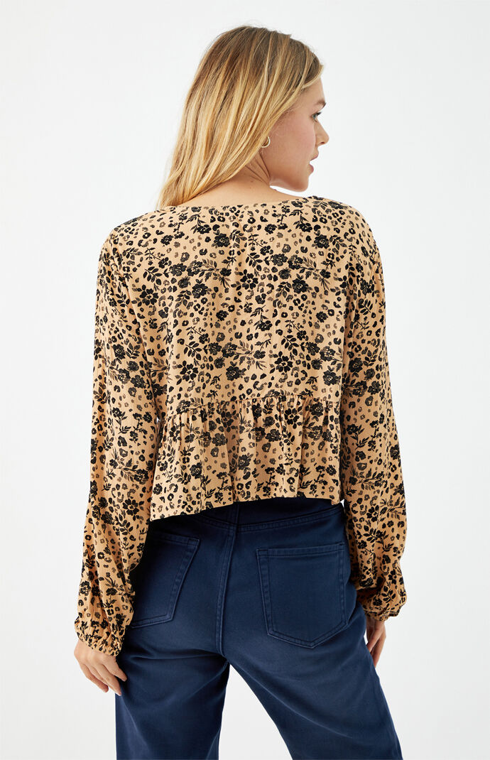 Long Sleeve Button Front Top