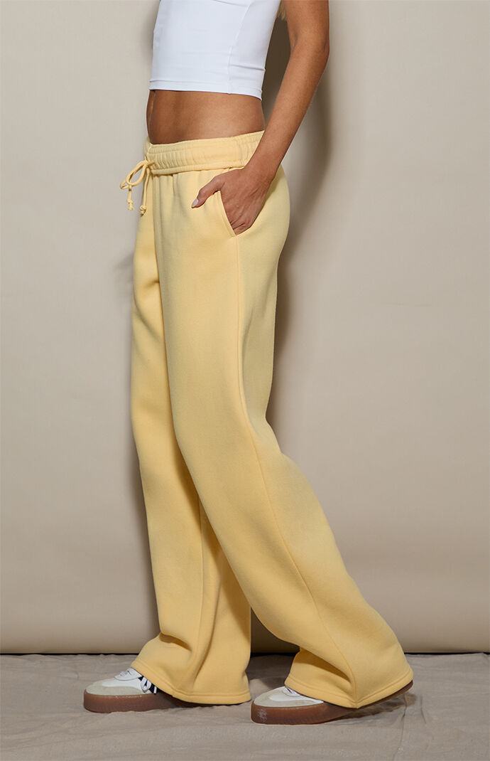 Pacsun Yellow Ultra Soft Fleece Baggy Sweatpants