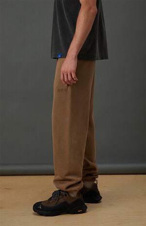 Brown Fleece Jogger Sweatpants image number 3