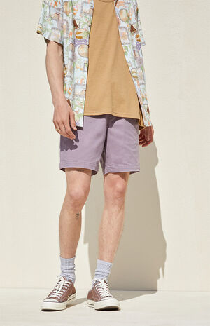 Purple Twill Volley Shorts image number 3