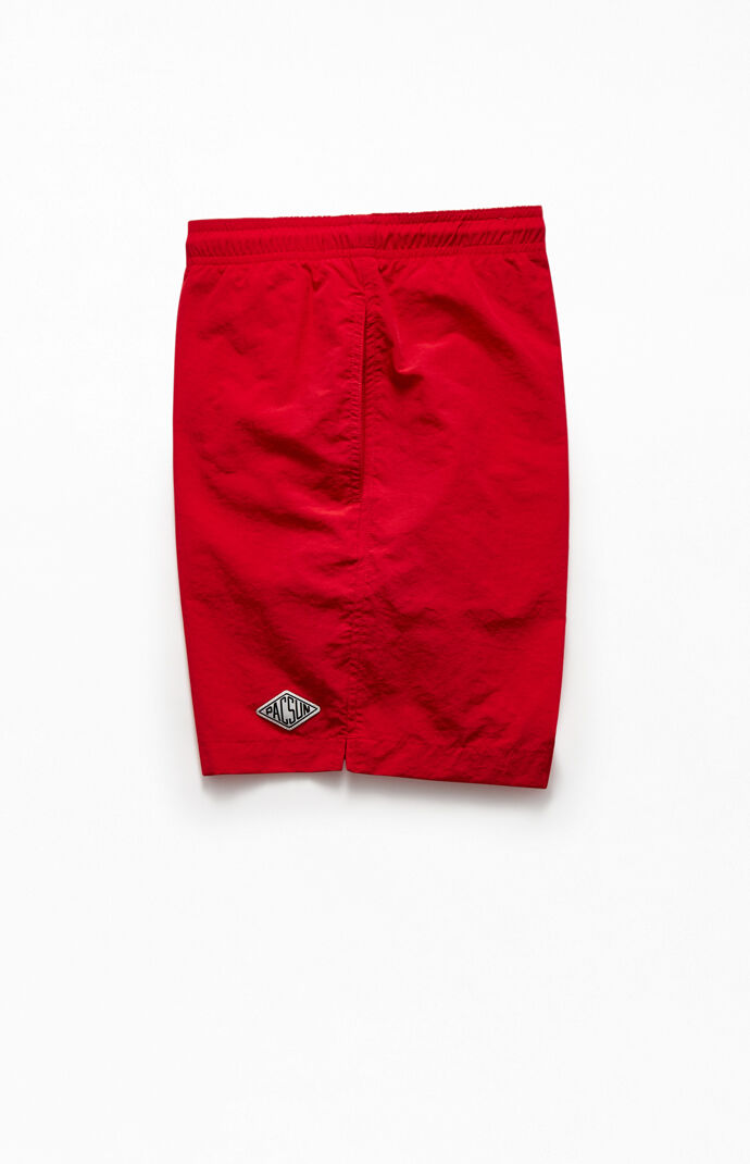 Racing Red 17" Swim Trunks