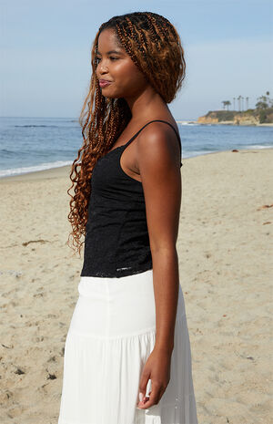 Black Amara Lace Tank Top image number 3