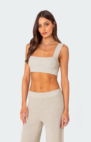 Sunday Knit Crop Tank Top image number 1