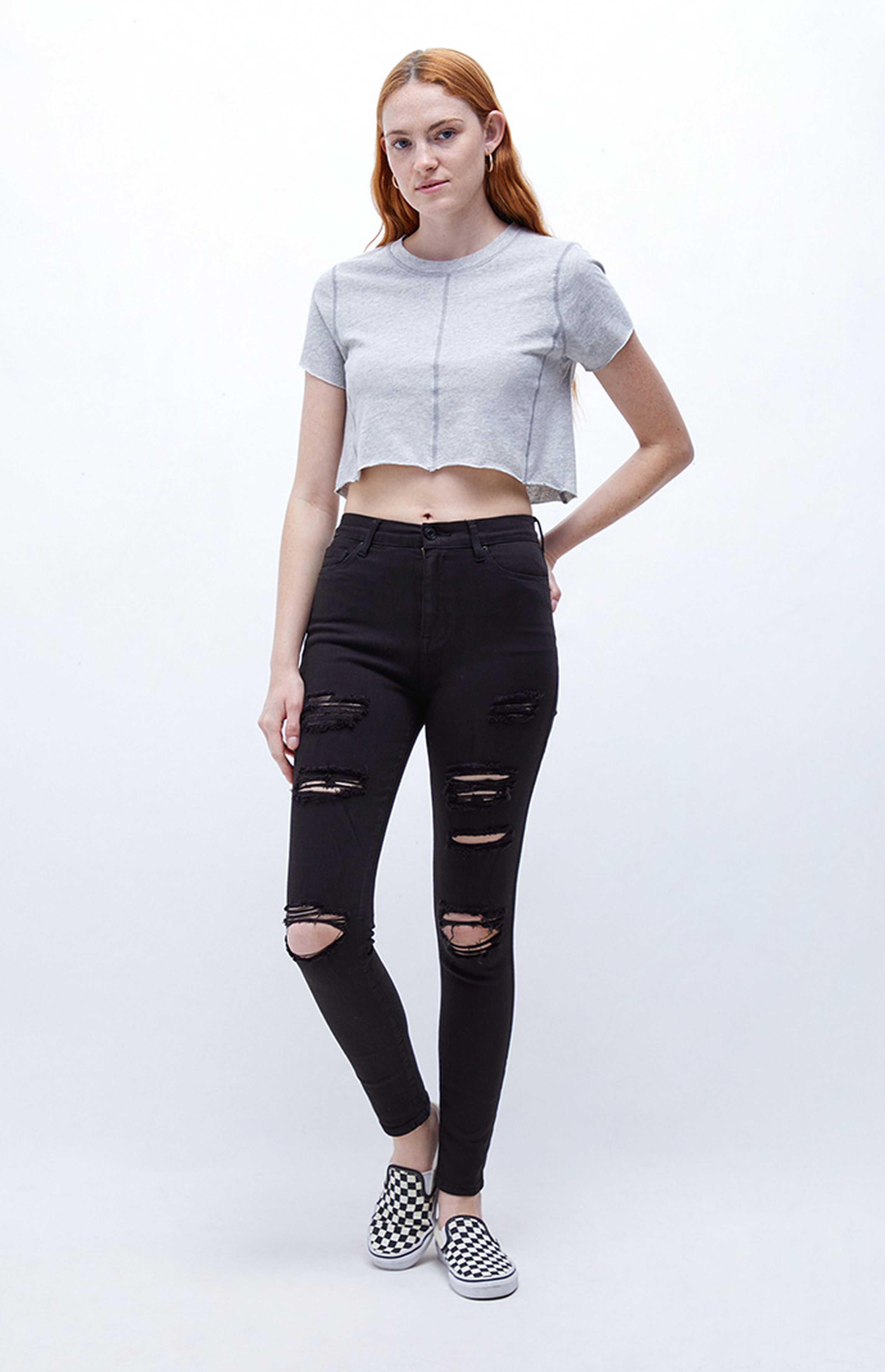 PacSun Black Ripped High Waisted Jeggings | PacSun