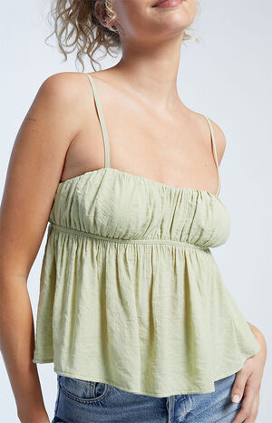 Ruched Babydoll Cami Tank Top image number 2