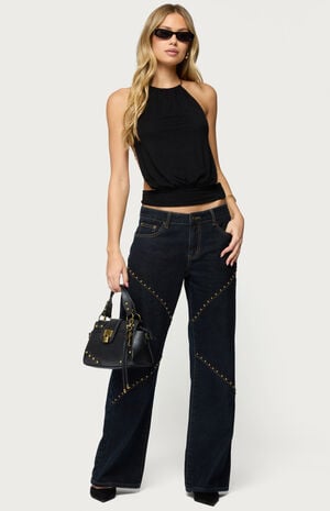 Charla Stud Low Rise Baggy Jeans image number 5