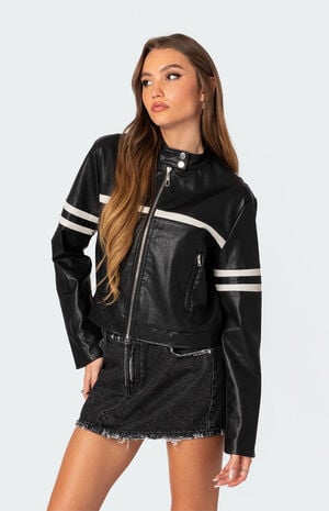 Rockstar Oversized Faux Leather Jacket image number 4
