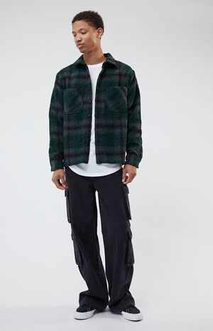 Tommy Green Plaid Classic Shacket image number 4