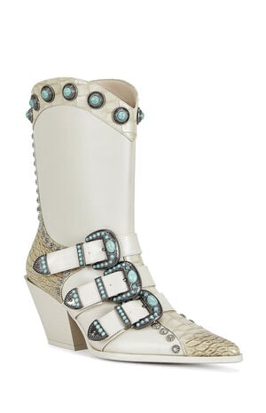 Women's Beige Balmoral Turquoise Booties image number 2